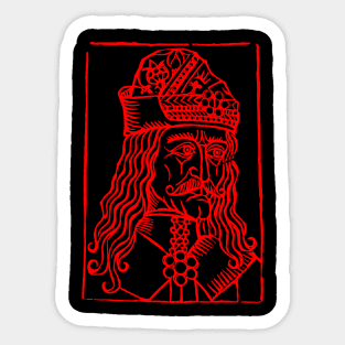 Medieval Vlad Tepes Woodcut Sticker